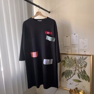 Women Brand New: Zara,Oversized Shirt Dress, Black, Tags